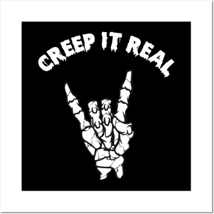 Creep it real skeleton Halloween Posters and Art